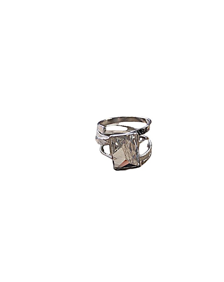 Χειροποίητο δαχτυλίδι HILDA SILVER με κρύσταλλα Swarovski